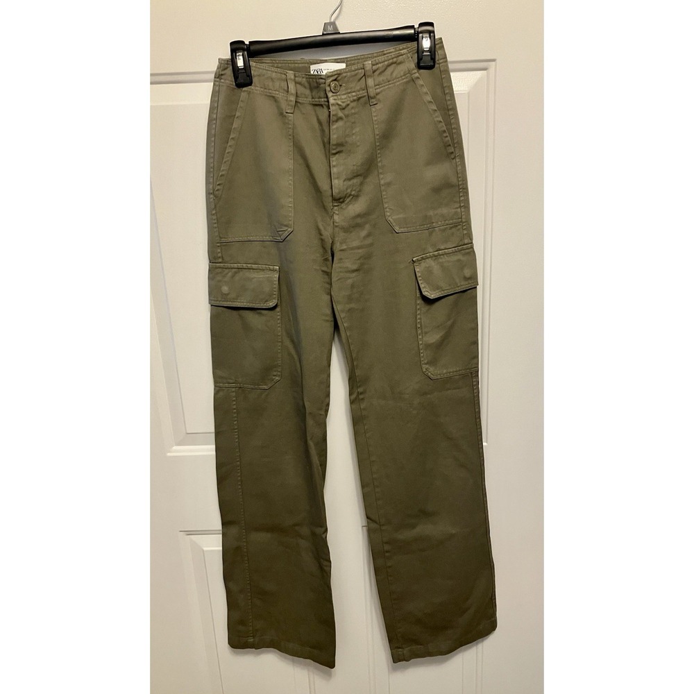 Zara Women's Olive Army Green Cargo Pants Size 2